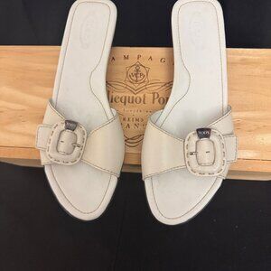 Tod's White Leather Sandals